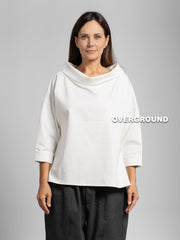 BLUSA OVER CON COLLO A BARCA