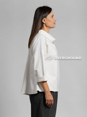 BLUSA OVER CON COLLO A BARCA