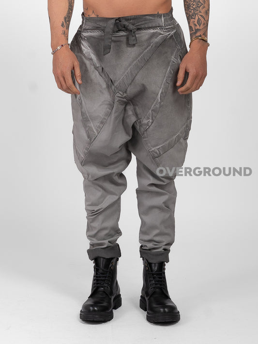 PANTALONE CAVALLO BASSO CON CHIUSURA LACCI E CUCITURE DAVANTI - OVERGROUND STORE 