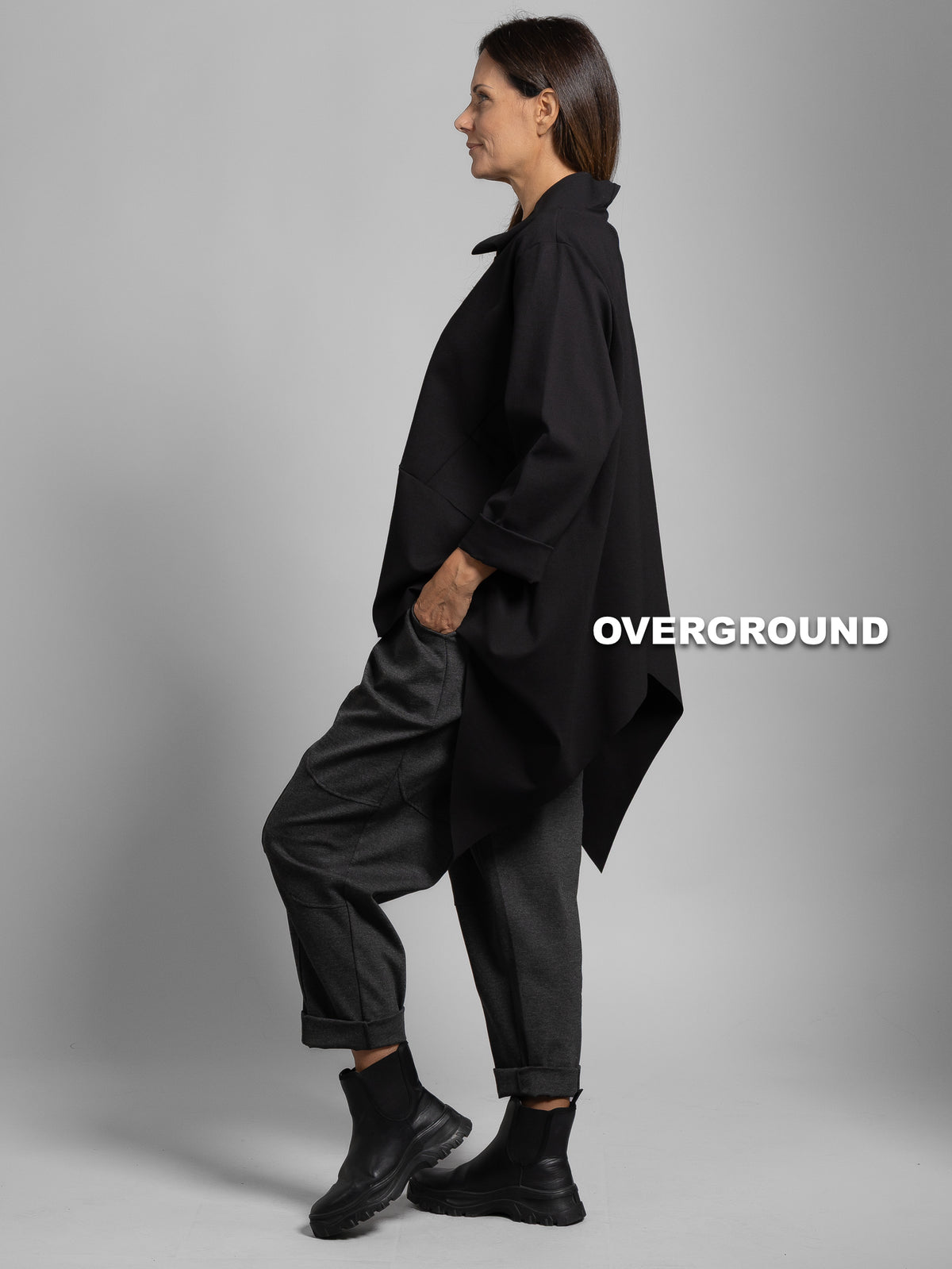 OVERSIZED BLOUSE WITH HIGH NECK