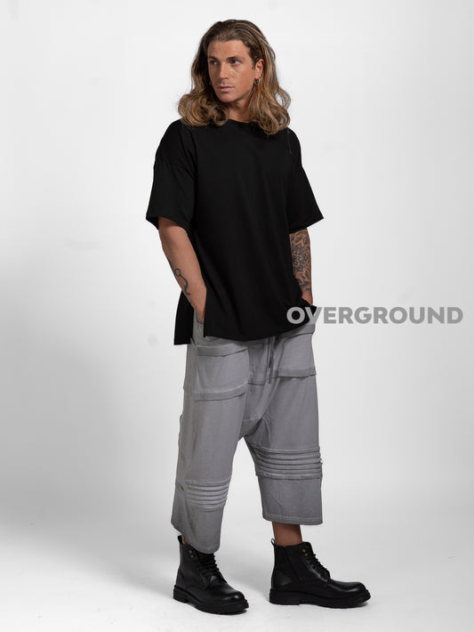 PANTALONE CORTO CAVALLO BASSO CON PIEGHE DAVANTI - OVERGROUND STORE 