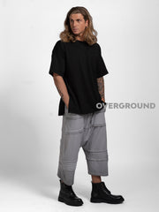 PANTALONE CORTO CAVALLO BASSO CON PIEGHE DAVANTI - OVERGROUND STORE 