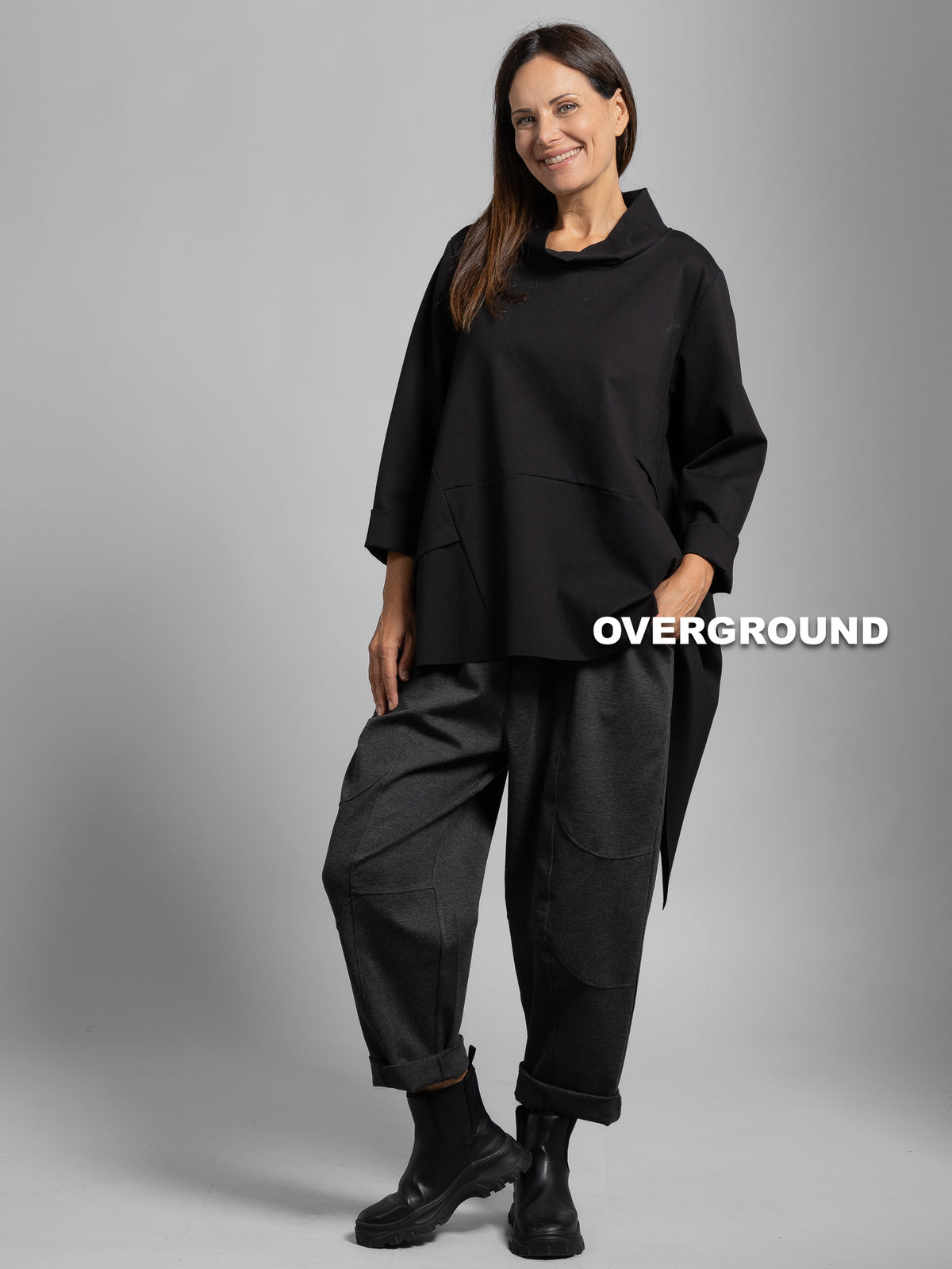 OVERSIZED BLOUSE WITH HIGH NECK