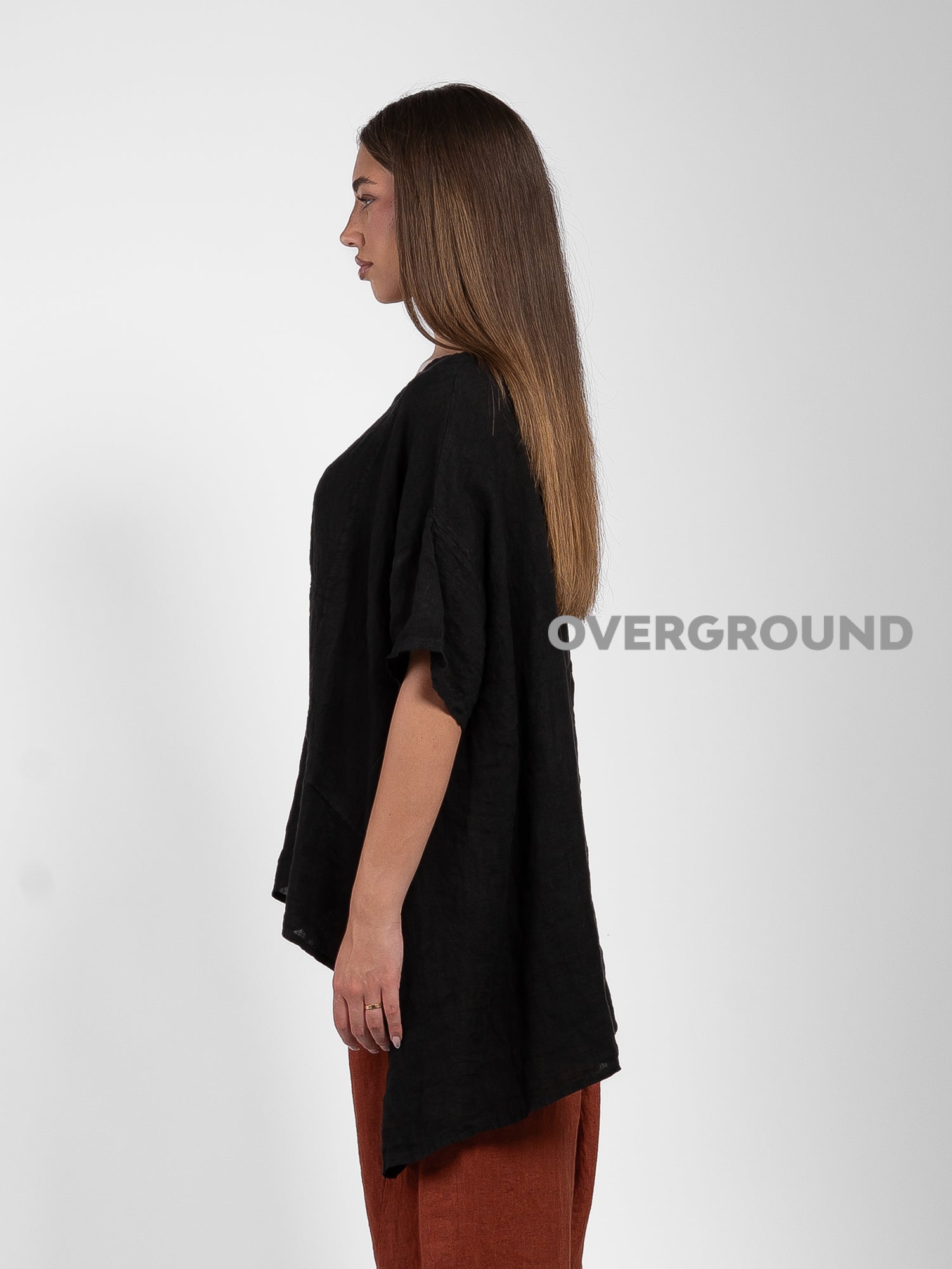 OVERSIZED LINEN BLOUSE WITH SIDE POINTS