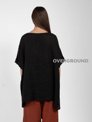 OVERSIZED LINEN BLOUSE WITH SIDE POINTS