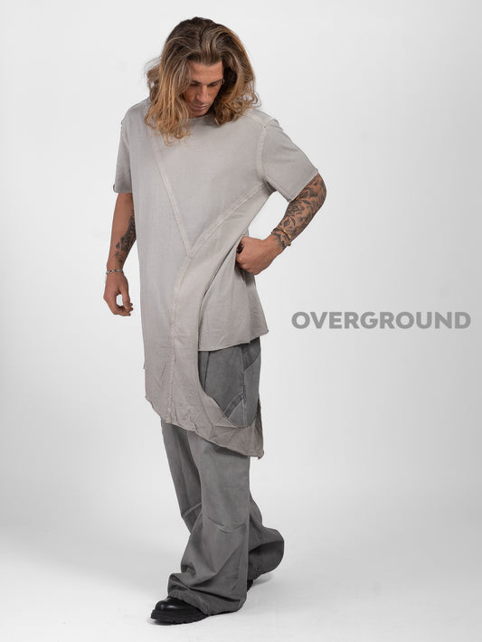 MAGLIA ASIMMETRICA CON SPACCO STONDATO LATERALE - OVERGROUND STORE 