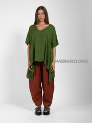 OVERSIZED LINEN BLOUSE WITH SIDE POINTS
