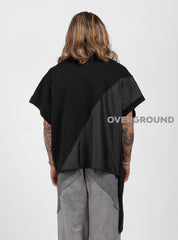 MAGLIA OVER MANICA CORTA ASIMMETRICA CON PUNTA - OVERGROUND STORE 