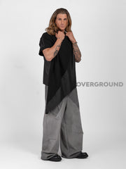 MAGLIA OVER MANICA CORTA ASIMMETRICA CON PUNTA - OVERGROUND STORE 