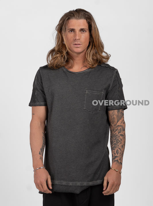 T- SHIRT CON PUNTA LATERALE E TASCHINO - OVERGROUND STORE 