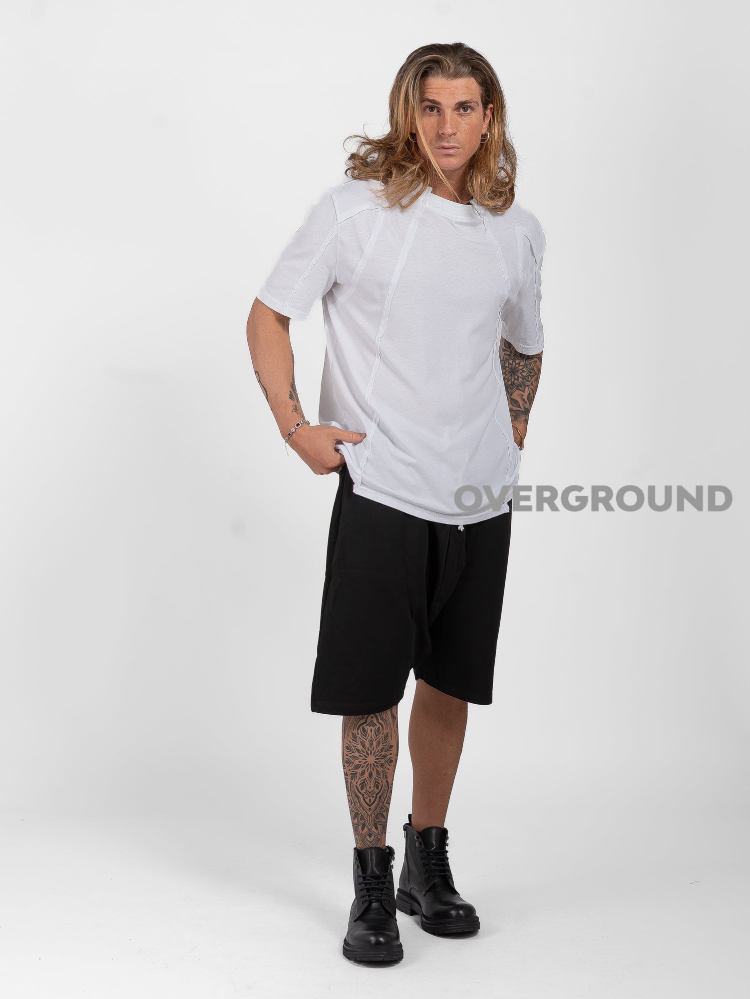 T-SHIRT COLLO CON CUCITURE DAVANTI - OVERGROUND STORE 