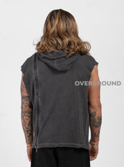 FELPA SMANICATA  CON CERNIERA DAVANTI E CAPPUCCIO - OVERGROUND STORE 