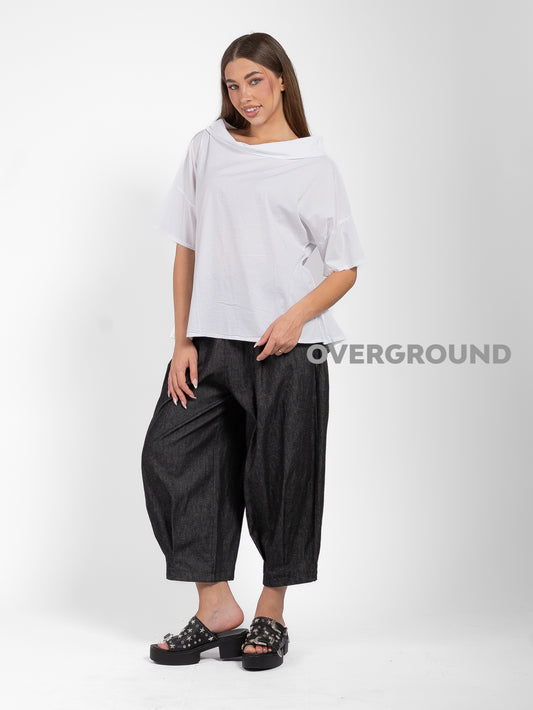 PANTALONE OVER CON GAMBULE CON CUCITURE IN FONDO