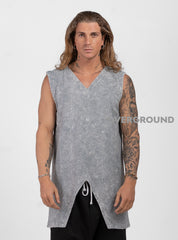 MAGLIA SMANICATA CON TAGLIO CENTRALE IN FONDO - OVERGROUND STORE 