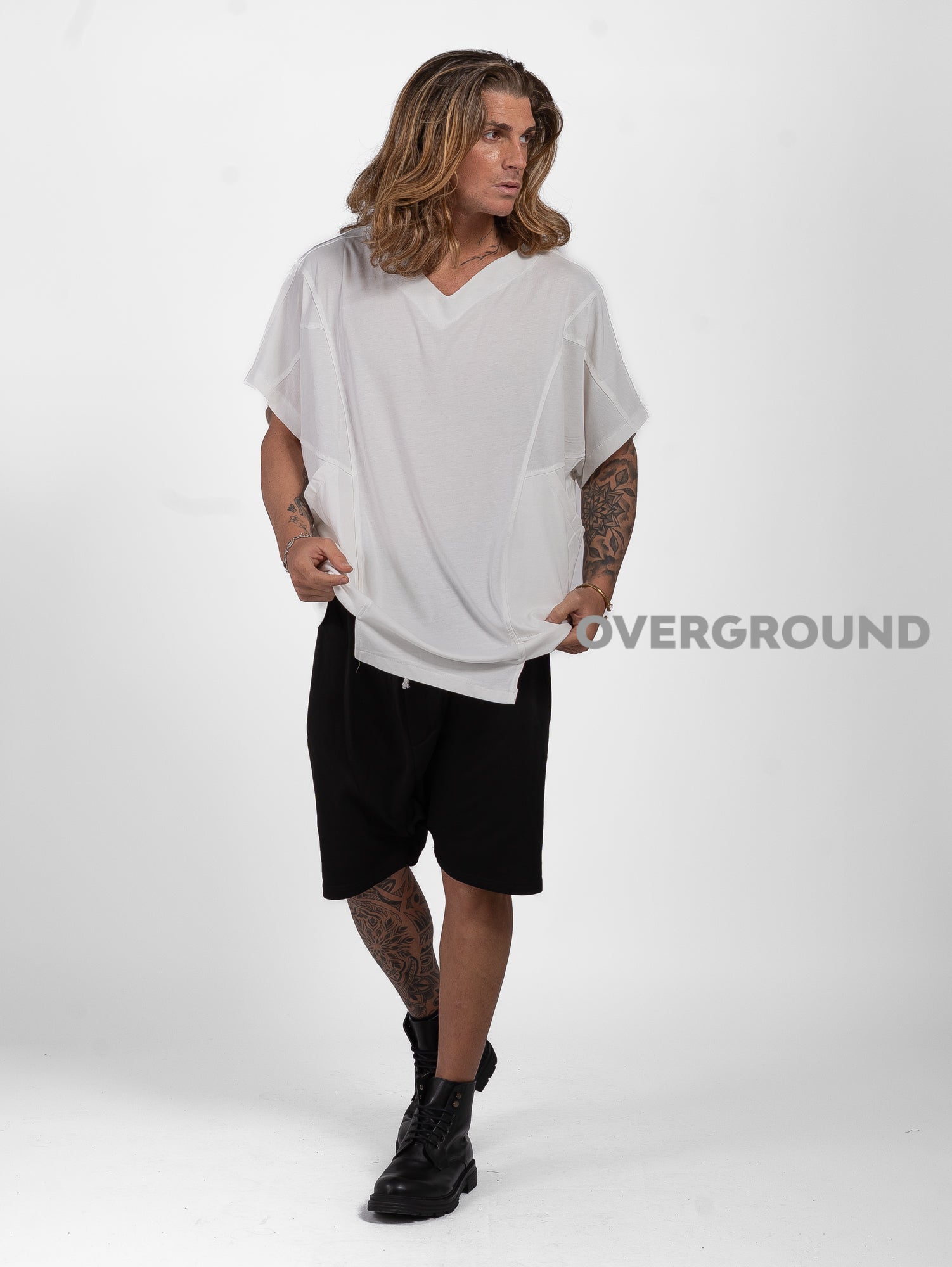 MAGLIA OVER CON CUCITURE E TASCHE FRONTALI - OVERGROUND STORE 