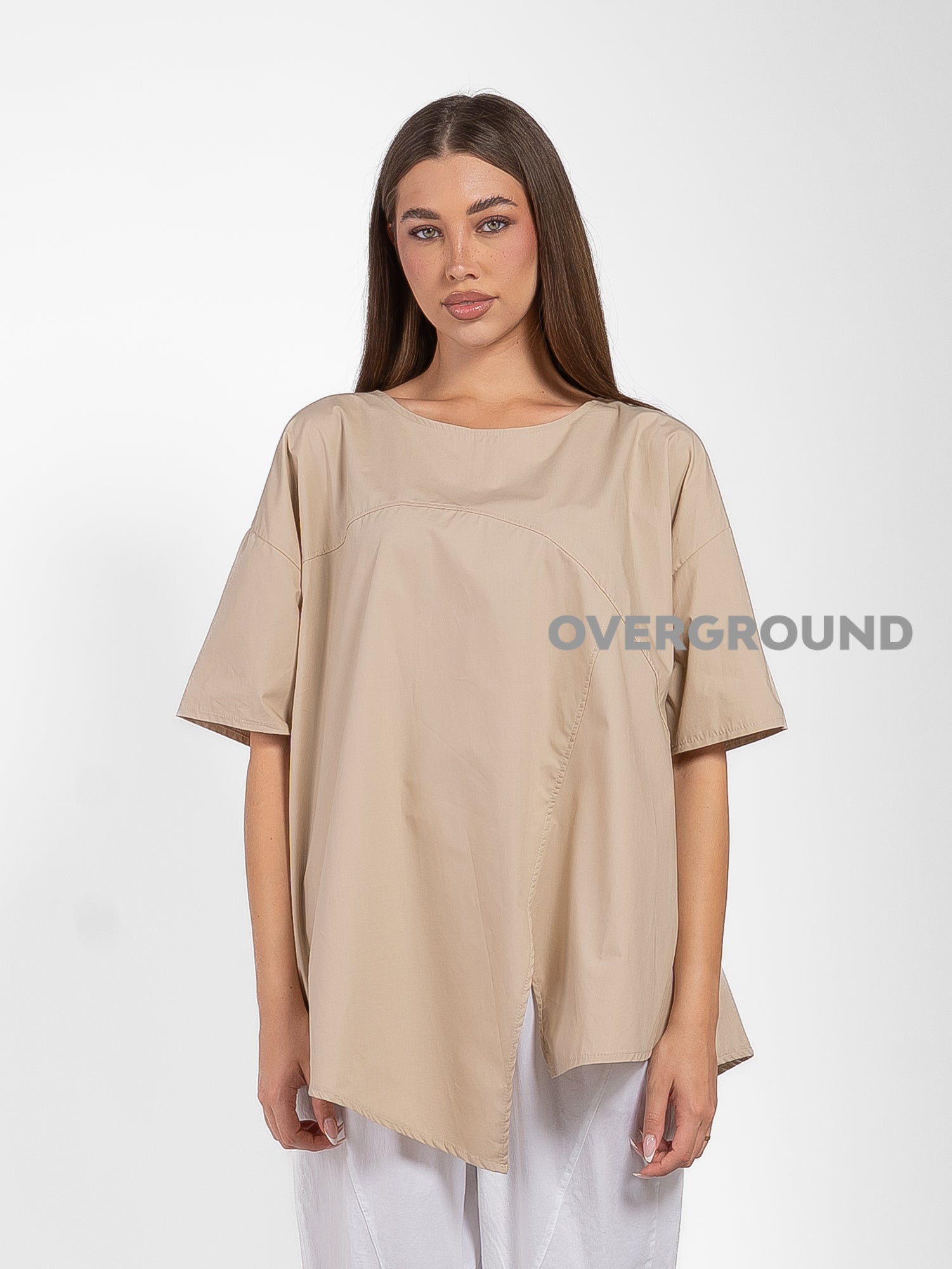 BLUSA OVER CON SPACCO DAVANTI