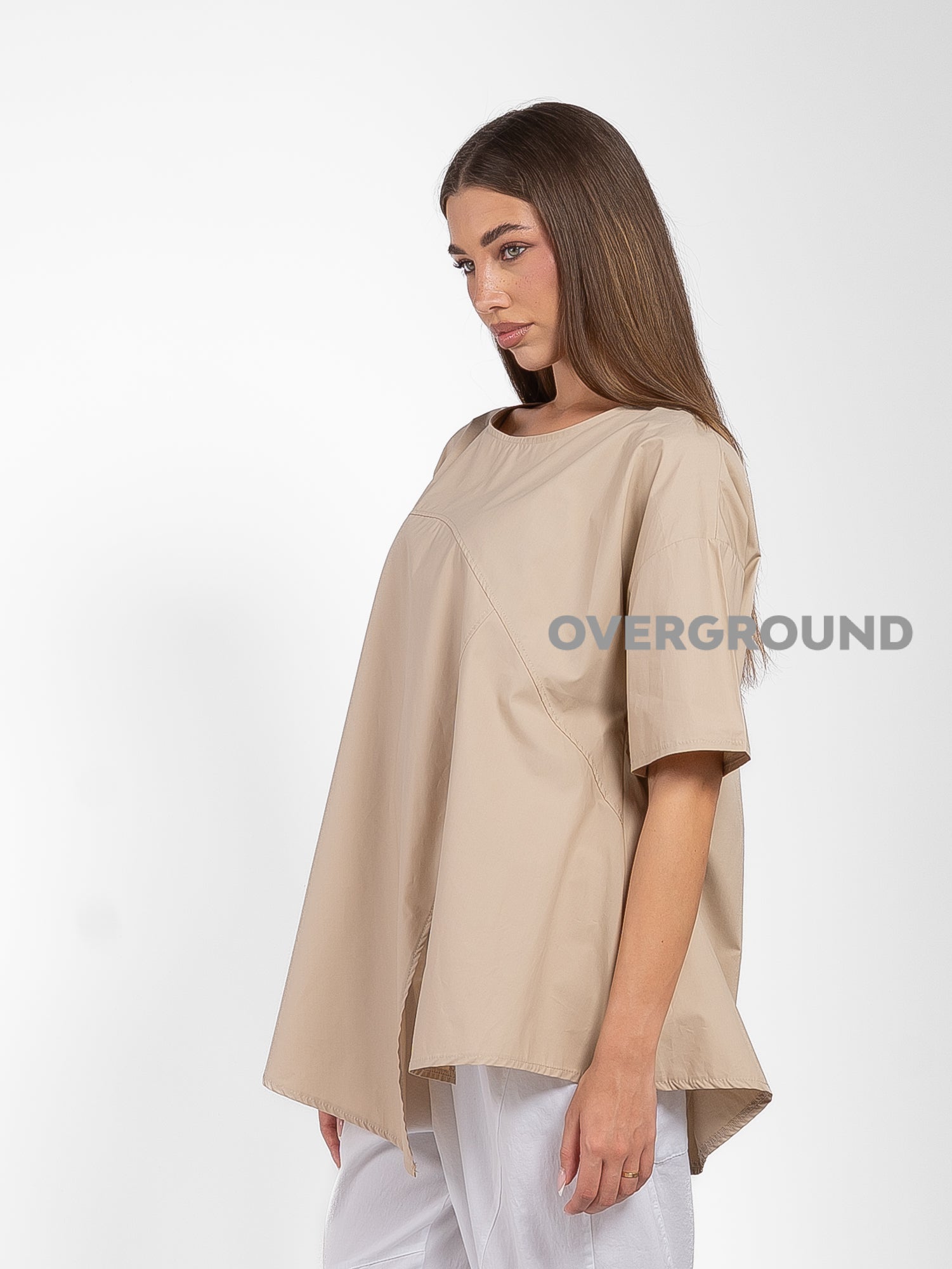 BLUSA OVER CON SPACCO DAVANTI