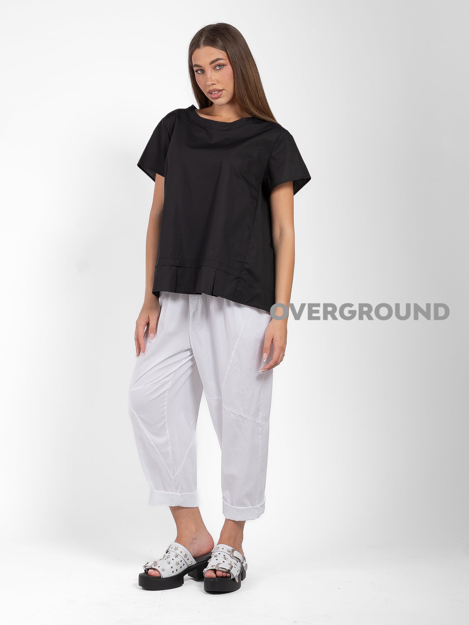 PANTALONE SUPER OVER CON CUCITURE DAVANTI