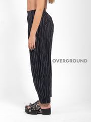 PANTALONE OVER RIGATO CON CUCITURE DAVANTI