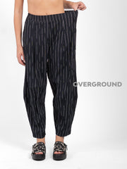 PANTALONE OVER RIGATO CON CUCITURE DAVANTI