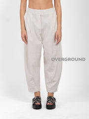 PANTALONE OVER LINO CON CUCITURE SUL GAMBULE
