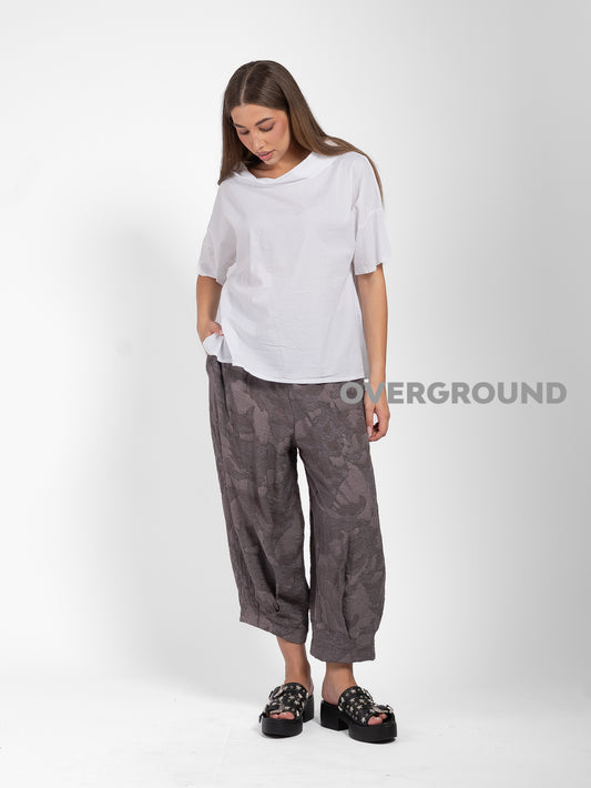 PANTALONE OVER CON TESSUTO LAVORATO