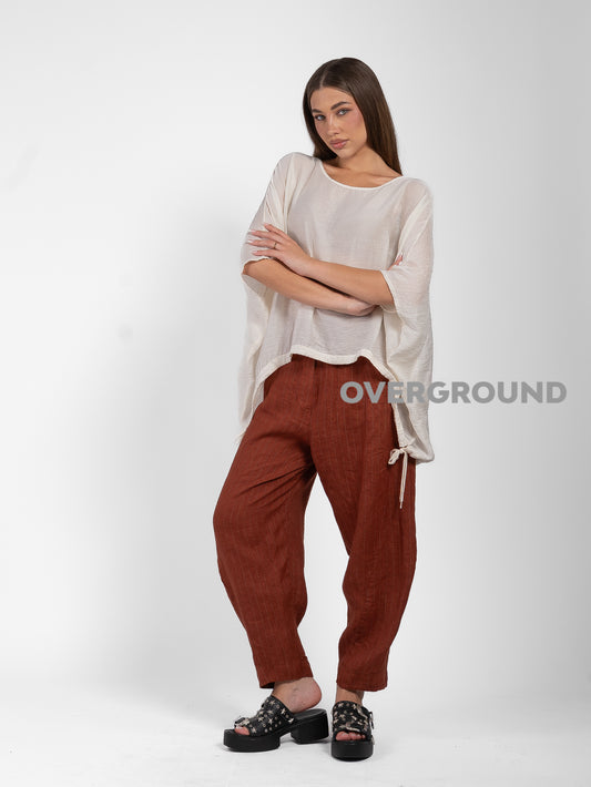 BLUSA OVER SMANICATA CON RIPRESA IN FONDO