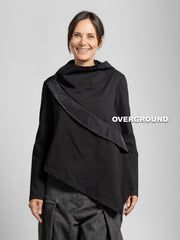 BLUSA OVER CON COLLO ALTO E PUNTA DAVANTI