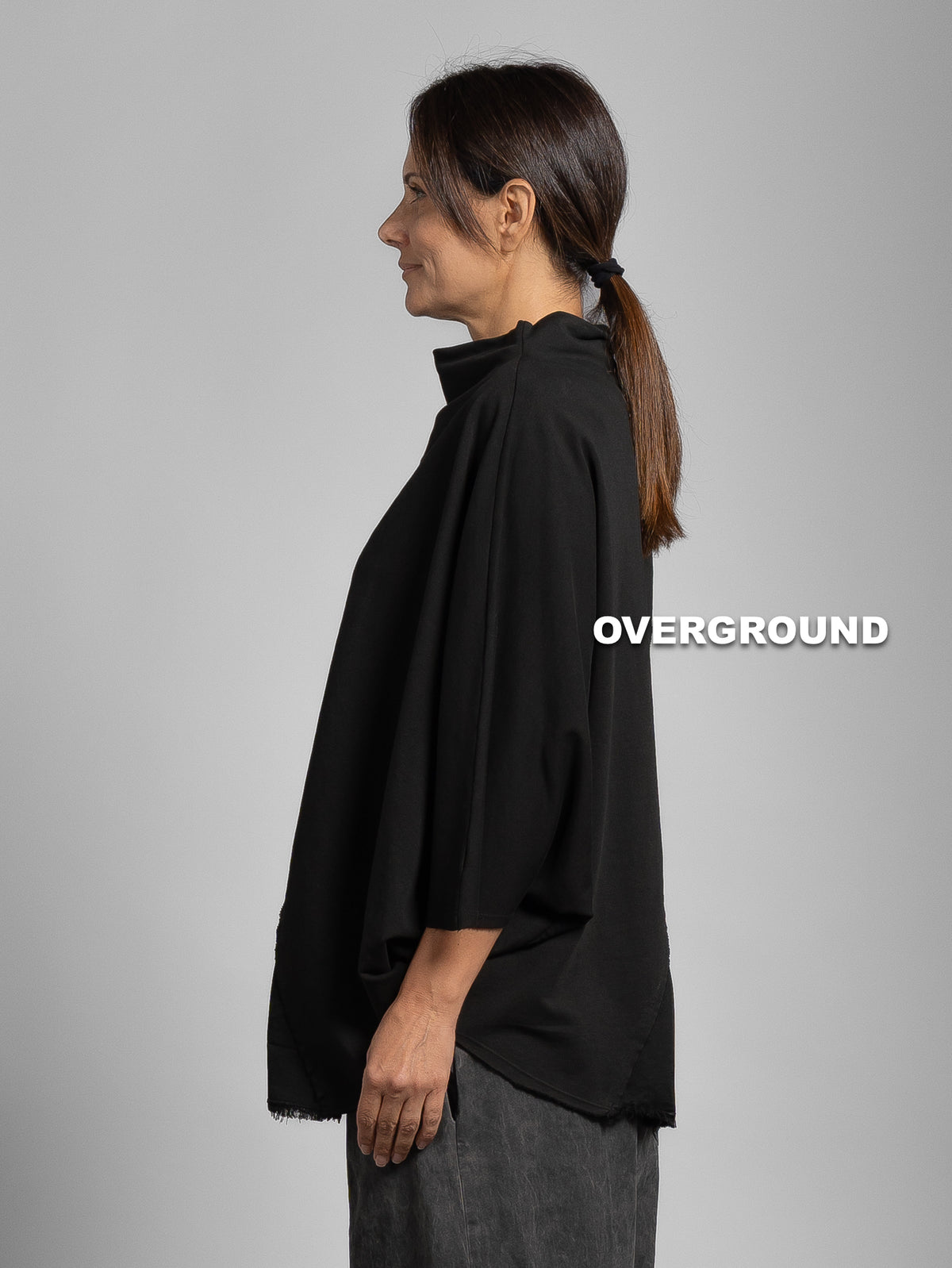 MAGLIA OVER DOPPIO TESSUTO MANICHE PIPISTRELLO