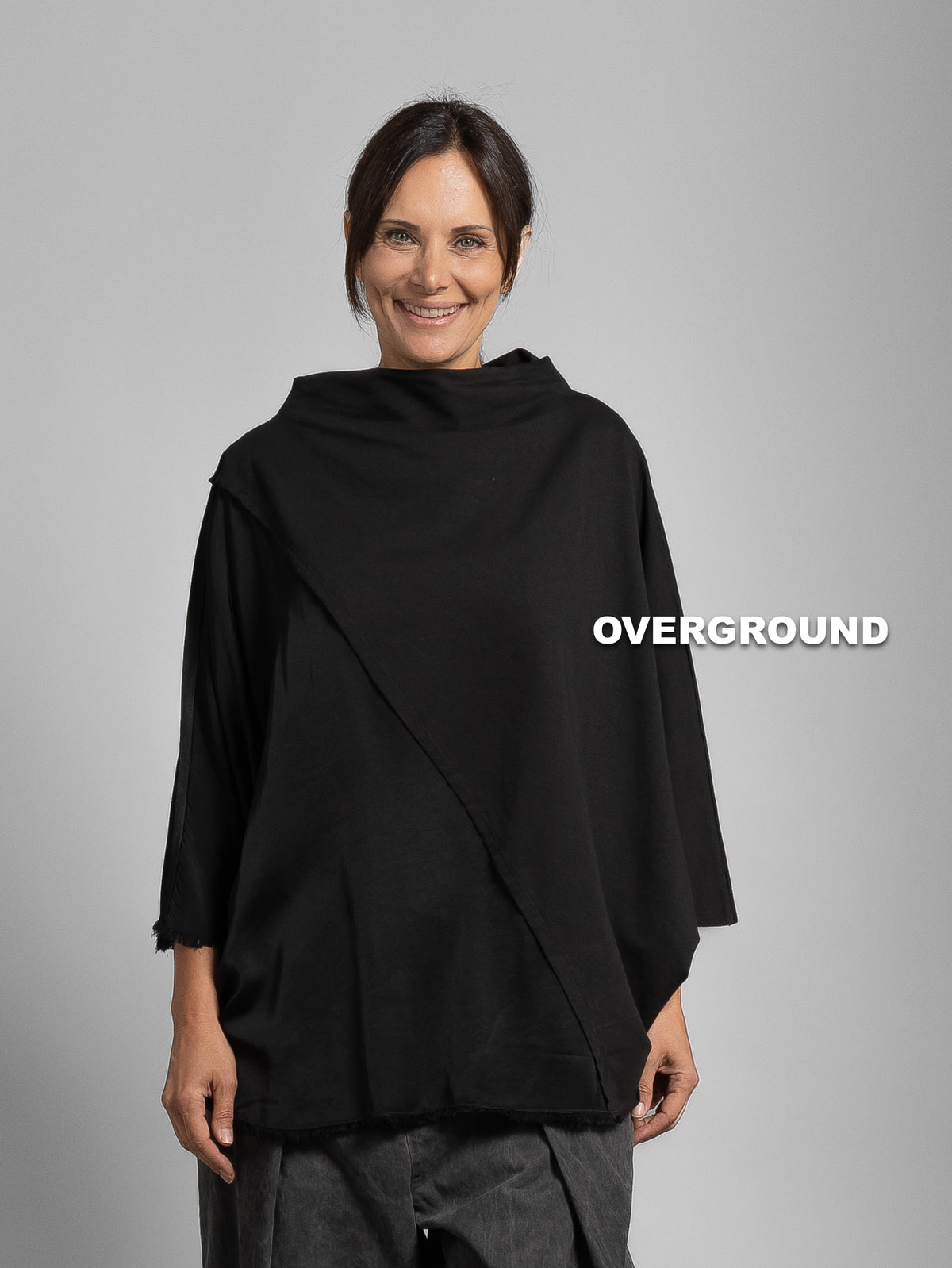 MAGLIA OVER DOPPIO TESSUTO MANICHE PIPISTRELLO