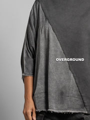 MAGLIA OVER DOPPIO TESSUTO MANICHE PIPISTRELLO