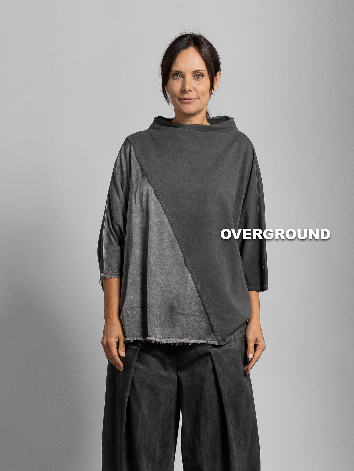 MAGLIA OVER DOPPIO TESSUTO MANICHE PIPISTRELLO