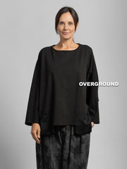 MAGLIA OVER CON CUCITURA E TASCHINI FRONTALI