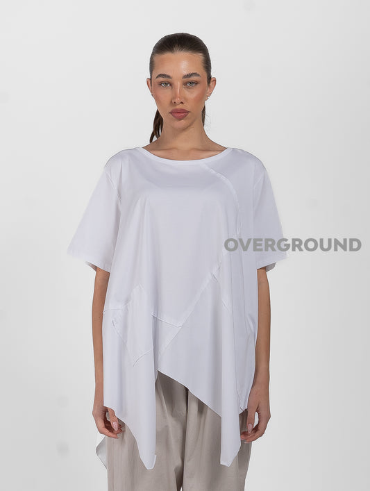 MAGLIA OVER ASIMMETRICA CON TASCA LATERALE E CUCITURE - OVERGROUND STORE 