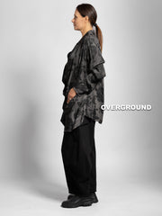 CAMICIA OVER VELATA IN FANTASIA FLOREALE E BOTTONI - OVERGROUND STORE 