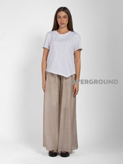 PANTALONE OVER VELATO CON GAMBULE LARGO