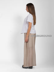 PANTALONE OVER VELATO CON GAMBULE LARGO