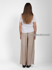 PANTALONE OVER VELATO CON GAMBULE LARGO