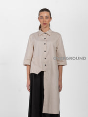 CAMICIA LUNGA ASIMMETRICA CON TASCONE LATERALE - OVERGROUND STORE 