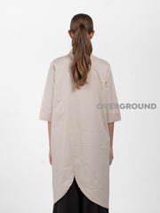CAMICIA LUNGA ASIMMETRICA CON TASCONE LATERALE - OVERGROUND STORE 
