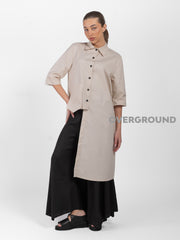 CAMICIA LUNGA ASIMMETRICA CON TASCONE LATERALE - OVERGROUND STORE 