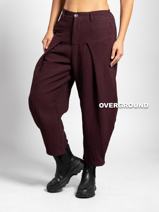 PANTALONE OVER TESSUTO LAVORATO CON PENS E CUCITURA SUL GAMBULE - OVERGROUND STORE 