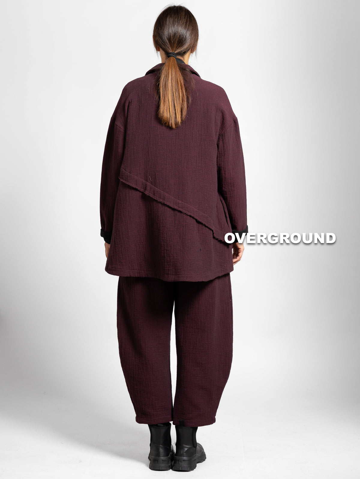 GIACCA OVER CHIUSURA ASIMMETRICA TESSUTO LAVORATO - OVERGROUND STORE 