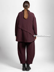 GIACCA OVER CHIUSURA ASIMMETRICA TESSUTO LAVORATO - OVERGROUND STORE 