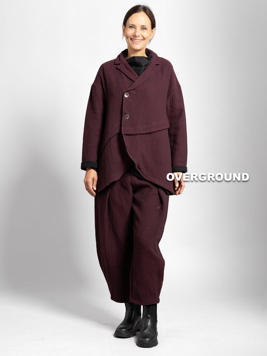 GIACCA OVER CHIUSURA ASIMMETRICA TESSUTO LAVORATO - OVERGROUND STORE 