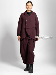 GIACCA OVER CHIUSURA ASIMMETRICA TESSUTO LAVORATO - OVERGROUND STORE 