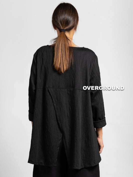 BLUSA OVER TESSUTO LAVORATO CON CUCITURE ASIMMETRICHE - OVERGROUND STORE 