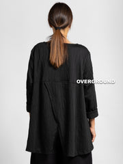 BLUSA OVER TESSUTO LAVORATO CON CUCITURE ASIMMETRICHE - OVERGROUND STORE 
