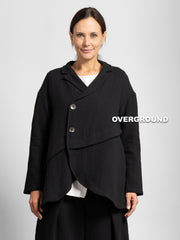 GIACCA OVER CHIUSURA ASIMMETRICA TESSUTO LAVORATO - OVERGROUND STORE 