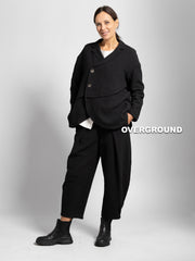 GIACCA OVER CHIUSURA ASIMMETRICA TESSUTO LAVORATO - OVERGROUND STORE 